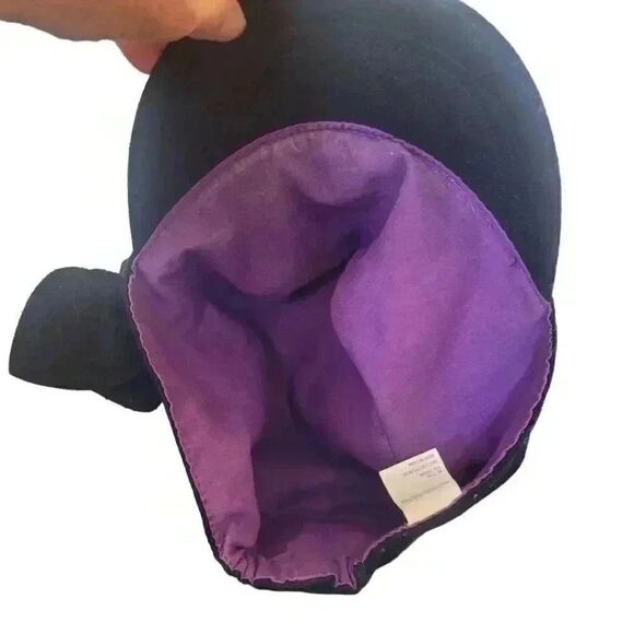 Target Women's Black Poly/Wool Purple Lined Newsboy Cap w Floral Accent - Picture 8 of 10